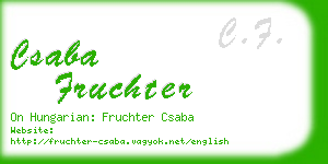 csaba fruchter business card